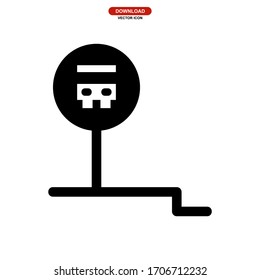 icono de bus de espera o logotipo símbolo de signo aislado ilustración vectorial - iconos vectoriales de estilo negro de alta calidad
