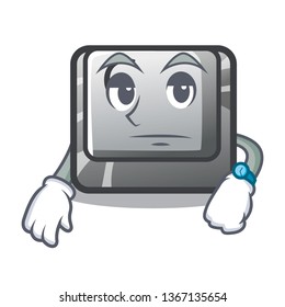 Waiting button C installed on cartoon computer