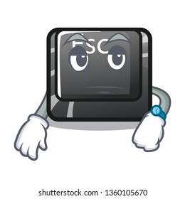 Waiting button esc isolated in the character