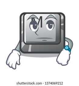 Waiting button M isolated in the cartoon
