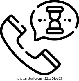 Waiting for call vector icon. Call icon with clock sign. Call icon and countdown, deadline, schedule, planning concept. EPS