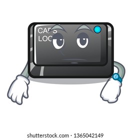 Waiting capslock button isolated with the cartoon