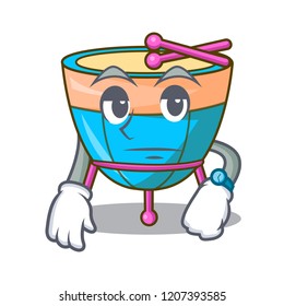 Waiting cartoon timpani isolated on the mascot