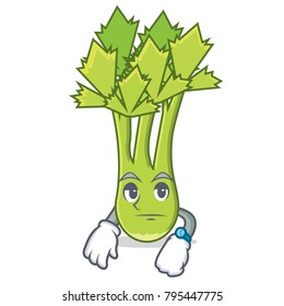 Waiting celery mascot cartoon style