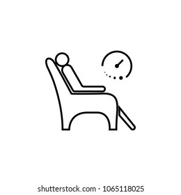 waiting in a chair icon. Element of medicine for mobile concept and web apps. Thin line  icon for website design and development, app development. Premium icon on white background