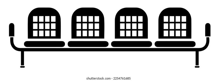 waiting chair,airport chair icon vector isolated