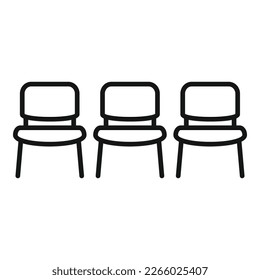 Rollstühle Symbol Umrandung Vektorgrafik. Wartebereich. Vorsitzende