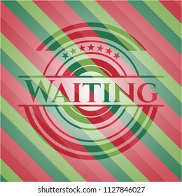 Waiting christmas badge.