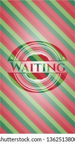 Waiting christmas emblem.