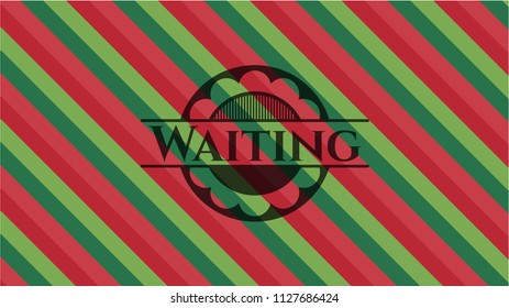 Waiting christmas style emblem.