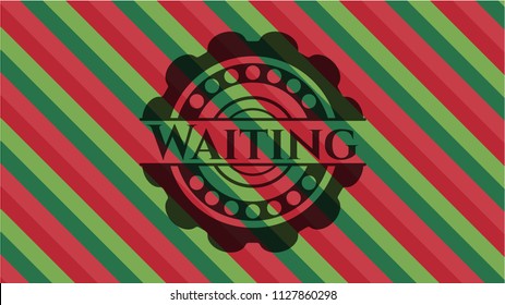 Waiting christmas style emblem.