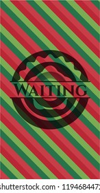 Waiting christmas style emblem.