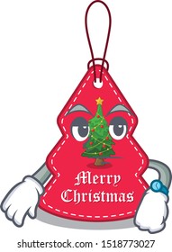 Waiting Christmas tags hanging on cartoon walls