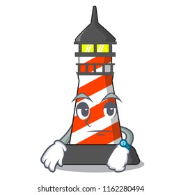Waiting classic cartoon lighthouse of red