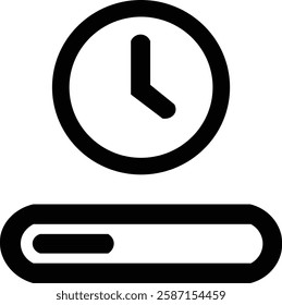 waiting clock icon vector ilustrasi