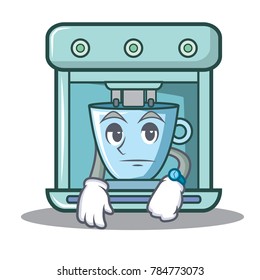 Waiting coffee maker character cartoon