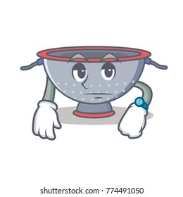 Waiting colander utensil character cartoon