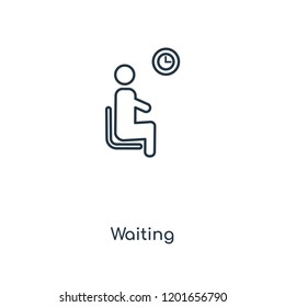 Waiting concept line icon. Linear Waiting concept outline symbol design. This simple element illustration can be used for web and mobile UI/UX.