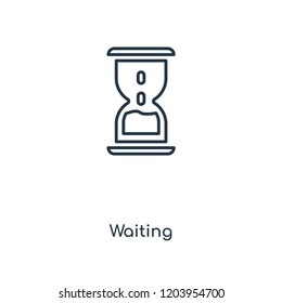 Waiting concept line icon. Linear Waiting concept outline symbol design. This simple element illustration can be used for web and mobile UI/UX.