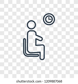 Waiting concept vector linear icon isolated on transparent background, Waiting concept transparency concept in outline style