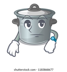 Waiting cookware stock pot isolated on mascot
