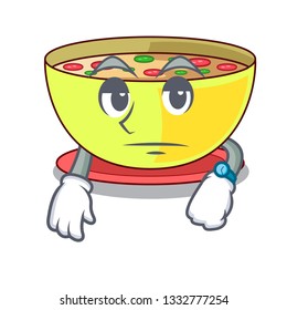 Waiting corn chowder in a cartoon plate