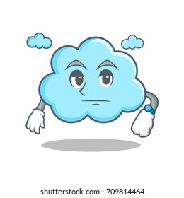 Waiting cute cloud character cartoon
