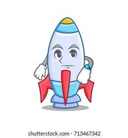 Waiting cute rocket character cartoon