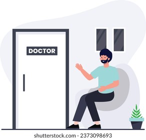 Waiting for the doctor illustration