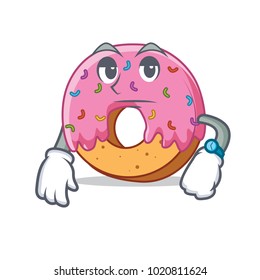 Waiting Donut mascot cartoon style