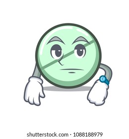 Waiting drug tablet mascot cartoon