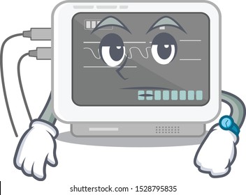 Waiting ecg machine in the mascot shape