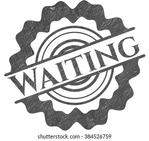 Waiting emblem with pencil effect