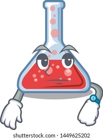 Waiting erlenmeyer flask in cartoon lab room