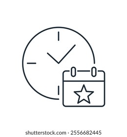 Waiting for the event to start. Vector linear icon isolated on white background.