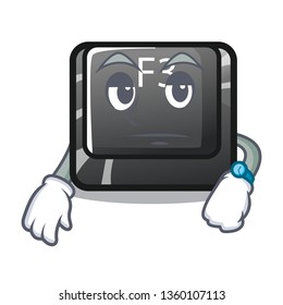 Waiting f3 button installed on cartoon computer
