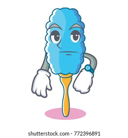 Waiting feather duster character cartoon