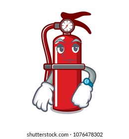 Waiting fire extinguisher mascot cartoon