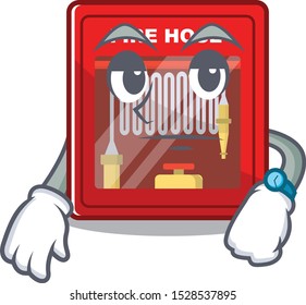 Waiting fire hose cabinet on the cartoon