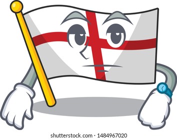 Waiting flag england hoisted on character pole