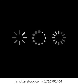 Waiting flat vector icons set. Stopwatch, loader flat vector icons