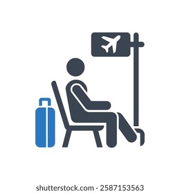 Waiting for flight Icon On White Background