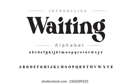 Waiting Font. Alphabet. Script. Typeface. Label .Vintage typeface. For labels and different type designs