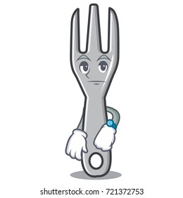 Waiting fork character cartoon style