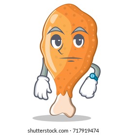 Waiting fried chicken character cartoon vector illustration
