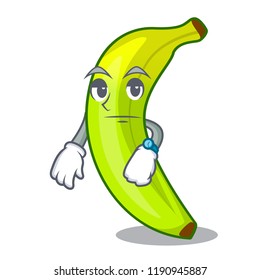 Waiting fruit green bananas isolated on mascot