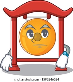 Waiting gesture chinese gong Scroll on cartoon character design