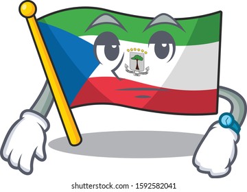 Waiting gesture flag equatorial guinea Scroll on cartoon character design