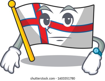 Waiting gesture flag faroe island Scroll on cartoon character design