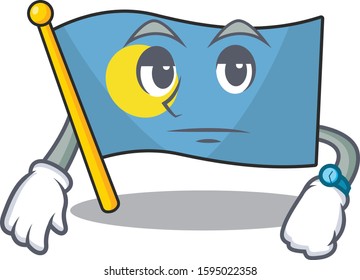 Waiting gesture flag palau Scroll on cartoon character design